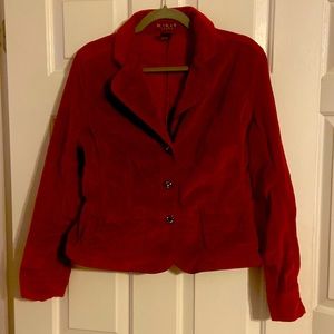 Ruby Red Corduroy Jean Jacket